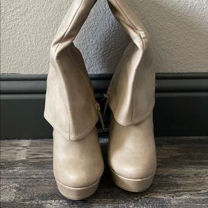 Women’s wedge fold over boots